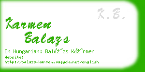 karmen balazs business card